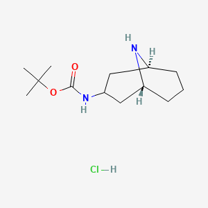 molecular formula C13H25ClN2O2 B6288859 t-Butyl (3-exo)-9-azabicyclo[3.3.1]non-3-ylcarbamate hydrochloride, 95% CAS No. 2550693-02-0