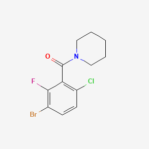 molecular formula C12H12BrClFNO B6288875 (3-Bromo-6-chloro-2-fluorophenyl)(piperidin-1-yl)methanone CAS No. 2504203-91-0
