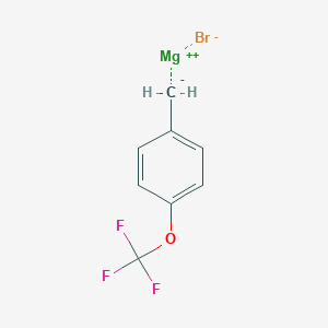 molecular formula C8H6BrF3MgO B6288911 (4-(Trifluoromethoxy)benzyl)magnesium bromide, 0.25 M in 2-MeTHF CAS No. 948892-44-2