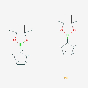 molecular formula C22H32B2FeO4 B6288928 1,1'-双(4,4,5,5-四甲基-1,3,2-二氧杂硼环-2-基)二茂铁;  98% CAS No. 737776-93-1