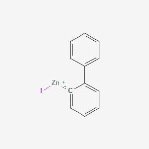 molecular formula C12H9IZn B6288942 2-联苯锌碘化物，0.5M 四氢呋喃溶液 CAS No. 738580-35-3