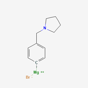 molecular formula C11H14BrMgN B6288957 4-[(1-Pyrrolidino)methyl]phenylmagnesium bromide, 0.25M in tetrahydrofuran CAS No. 480424-78-0