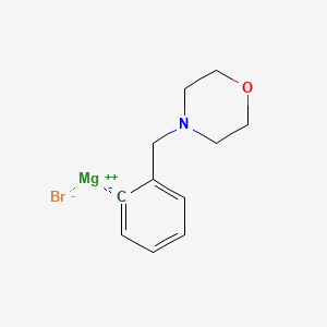 molecular formula C11H14BrMgNO B6288965 2-[(4-Morpholino)methyl]phenylmagnesium bromide, 0.25M in tetrahydrofuran CAS No. 480424-77-9