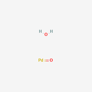 molecular formula H2O2Pd B6289060 Palladium(II) oxide monohydrate, 99.9% (metals basis), Pd 73% CAS No. 64109-12-2