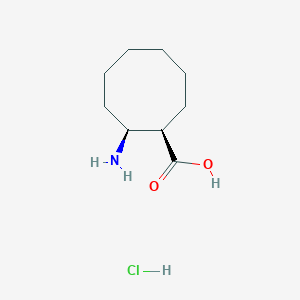 molecular formula C9H18ClNO2 B6289074 (1R,2S)-2-Amino-cyclooctane carboxylic acid hydrochloride CAS No. 522644-08-2
