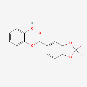 molecular formula C14H8F2O5 B6289104 2,2-Difluoro-1,3-benzodioxole-5-carboxylic acid-2-hydroxyphenyl ester;  98% CAS No. 869589-46-8