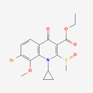 Ethyl 7-bromo-1-cyclopropyl-8-methoxy-2-(methylsulfinyl)-4-oxo-1,4-dihydroquinoline-3-carboxylate