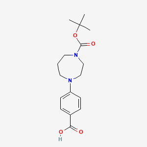 molecular formula C17H24N2O4 B6289193 4-(4-Boc-1,4-diazepan-1-yl)benzoic acid CAS No. 303134-14-7