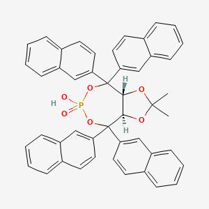 molecular formula C47H37O6P B6289199 (3aR,8aR)-Tetrahydro-6-hydroxy-2,2-dimethyl-4,4,8,8-tetra-2-naphthalenyl-6-oxide-1,3-dioxolo[4,5-e][1,3,2]dioxaphosphepin, 98%, (99% ee) CAS No. 952649-50-2