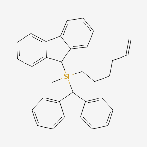 molecular formula C33H32Si B6289288 Bis(fluoren-9-yl)-(5-hexen-1-yl)(methyl)silane CAS No. 207389-37-5
