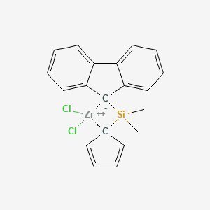 molecular formula C20H18Cl2SiZr B6289339 Dimethylsilyl(cyclopentadienyl-9-fluorenyl)zirconium dichloride CAS No. 161994-85-0
