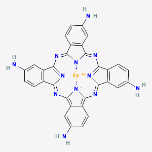 molecular formula C32H20FeN12 B6289351 2,9,16,23-Tetraamino-phthalocyanine iron CAS No. 95100-27-9