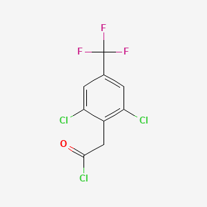 molecular formula C9H4Cl3F3O B6289413 2,6-Dichloro-4-(trifluoromethyl)phenylacetyl chloride, 95% CAS No. 539802-68-1