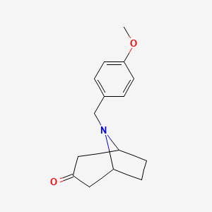 molecular formula C15H19NO2 B6289418 8-[(4-Methoxyphenyl)methyl]-8-azabicyclo[3.2.1]octan-3-one CAS No. 108842-33-7