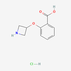 molecular formula C10H12ClNO3 B6289445 2-(Azetidin-3-yloxy)benzoic acid hydrochloride CAS No. 1378667-78-7
