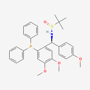 molecular formula C32H36NO4PS B6289449 [S(R)]-N-[(S)-[2-(二苯基膦)-4,5-二甲氧基苯基)](4-甲氧基苯基)甲基]-2-甲基-2-丙烷磺酰胺, 95% CAS No. 2417456-70-1