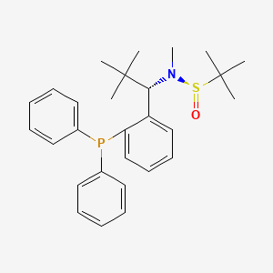 molecular formula C28H36NOPS B6289469 [S(R)]-N-((1S)-1-(2-(Diphenylphosphino)phenyl)-2,2-dimethylpropyl)-N,2-dimethyl-2-propanesulfinamide, 95% CAS No. 2454167-14-5