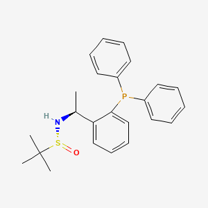molecular formula C24H28NOPS B6289473 [S(R)]-N-[(1S)-1-[2-(Diphenylphosphino)phenyl]ethyl]-2-methyl-2-propanesulfinamide, 95% CAS No. 1595319-98-4