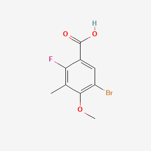 molecular formula C9H8BrFO3 B6289507 5-Bromo-2-fluoro-4-methoxy-3-methylbenzoic acid CAS No. 2484889-08-7