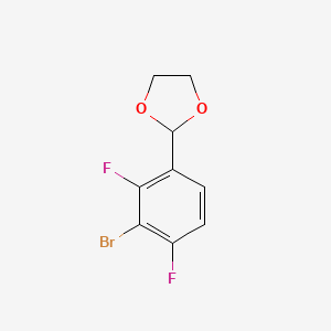 molecular formula C9H7BrF2O2 B6289539 2-(3-溴-2,4-二氟苯基)-1,3-二氧戊环 CAS No. 2484888-96-0