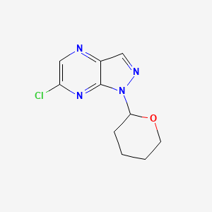 molecular formula C10H11ClN4O B6289603 6-Chloro-1-tetrahydropyran-2-yl-pyrazolo[3,4-b]pyrazine CAS No. 2611563-27-8