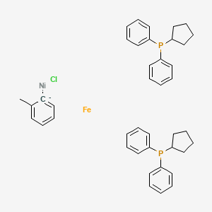 molecular formula C41H45ClFeNiP2- B6289642 Chloro(2-methylphenyl)[1,1'-bis(diphenylphosphino)ferrocene]nickel (II) CAS No. 1501945-23-8