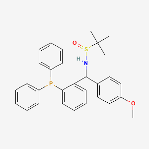 molecular formula C30H32NO2PS B6289652 [S(R)]-N-[(S)-[2-(二苯基膦)苯基](4-甲氧基苯基)甲基]-2-甲基-2-丙烷磺酰胺, 95% CAS No. 1616688-62-0