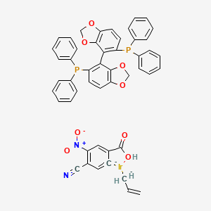 molecular formula C49H36IrN2O8P2-2 B6289667 [(S)-(-)-5,5'-Bis(diphenylphosphino)-4,4'-bi-1,3-benzodioxole][4-cyano-3-nitrobenzenecarboxylato][1,2,3--2-propenyl]Ir(III) CAS No. 1221768-92-8