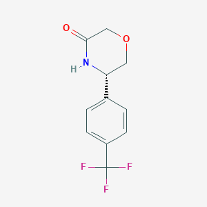 molecular formula C11H10F3NO2 B6289796 (5S)-5-[4-(Trifluoromethyl)phenyl]morpholin-3-one CAS No. 1344400-76-5