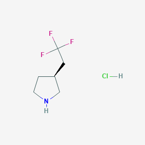 molecular formula C6H11ClF3N B6289804 (3S)-3-(2,2,2-三氟乙基)吡咯烷盐酸盐 CAS No. 2639960-45-3