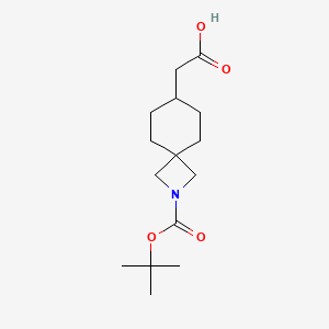 molecular formula C15H25NO4 B6289806 2-(2-tert-Butoxycarbonyl-2-azaspiro[3.5]nonan-7-yl)acetic acid CAS No. 2306261-01-6