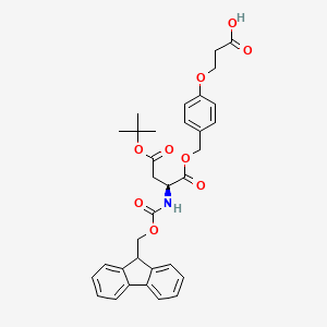 molecular formula C33H35NO9 B6289824 Fmoc-L-Asp(OtBu)-O-CH2-Ph-OCH2-CH2-COOH CAS No. 864876-94-8