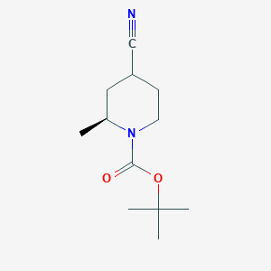 molecular formula C12H20N2O2 B6289829 tert-Butyl (2S)-4-cyano-2-methylpiperidine-1-carboxylate CAS No. 2227202-41-5