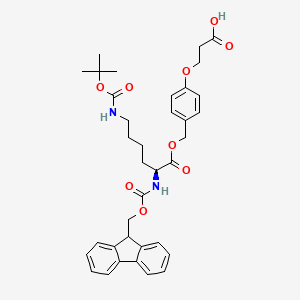molecular formula C36H42N2O9 B6289881 Fmoc-L-Lys(Boc)-O-CH2-Ph-OCH2-CH2-COOH CAS No. 1356004-85-7