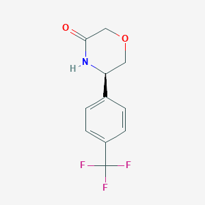 molecular formula C11H10F3NO2 B6289914 (5R)-5-[4-(Trifluoromethyl)phenyl]morpholin-3-one CAS No. 1344584-09-3