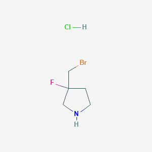 molecular formula C5H10BrClFN B6289942 3-(Bromomethyl)-3-fluoro-pyrrolidine hydrochloride CAS No. 2306268-96-0