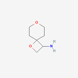 molecular formula C7H13NO2 B6289950 1,7-Dioxaspiro[3.5]nonan-3-amine CAS No. 2306260-74-0
