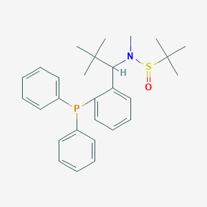 molecular formula C28H36NOPS B6289976 [S(R)]-N-[(1R)-1-[2-(diphenylphosphino)phenyl]-2,2-dimethylpropyl]-N,2-dimethyl-2-propanesulfinamide, 95% CAS No. 2049042-08-0