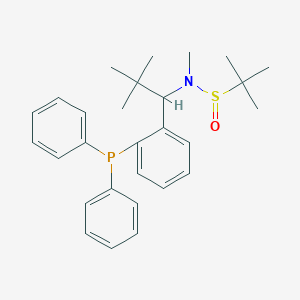 molecular formula C28H36NOPS B6289976 [S(R)]-N-[(1R)-1-[2-(二苯基膦)苯基]-2,2-二甲基丙基]-N,2-二甲基-2-丙烷磺酰胺，95% CAS No. 2049042-08-0