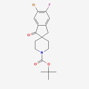 tert-Butyl 6-bromo-5-fluoro-1-oxo-spiro[indane-2,4'-piperidine]-1'-carboxylate