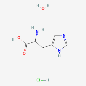 molecular formula C6H12ClN3O3 B6290079 D-Histidine hydrochloride monohydrate (H-D-His-OH.HCl.H2O) CAS No. 328526-86-9