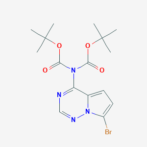 molecular formula C16H21BrN4O4 B6290096 tert-Butyl N-(7-bromopyrrolo[2,1-f][1,2,4]triazin-4-yl)-N-tert-butoxycarbonyl-carbamate CAS No. 2556993-45-2