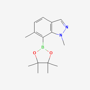 molecular formula C15H21BN2O2 B6290127 1,6-Dimethyl-7-(4,4,5,5-tetramethyl-1,3,2-dioxaborolan-2-yl)indazole CAS No. 2454490-89-0