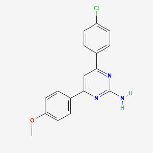 molecular formula C17H14ClN3O B6290133 4-(4-Chlorophenyl)-6-(4-methoxyphenyl)pyrimidin-2-amine CAS No. 186885-94-9