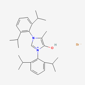 molecular formula C28H39BrN2O B6290150 4-Hydroxy-5-methyl-1,3-bis(2,6-diisopropylphenyl)-imidazolium bromide CAS No. 2676172-22-6