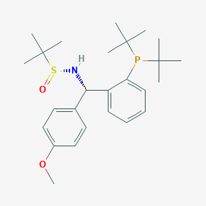 molecular formula C26H40NO2PS B6290173 [S(R)]-N-[(S)-(4-methoxyphenyl)[2-(di-t-butylphosphino)phenyl]methyl]-2-methyl-2-propanesulfinamide, 95% CAS No. 2561513-53-7