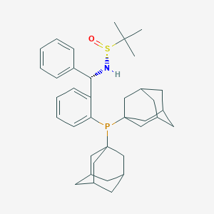 molecular formula C37H50NOPS B6290180 [S(R)]-N-[(S)-[2-(diadamantanphosphino)phenyl]phenylmethyl]-2-methyl-2-propanesulfinamide, 95% CAS No. 1929530-55-1