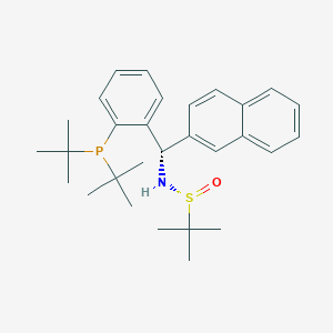 molecular formula C29H40NOPS B6290193 [S(R)]-N-[(S)-[2-(di-t-butylphosphino)phenyl[(2-naphthalenyl)methyl]-2-methyl-2-propanesulfinamide, 95% CAS No. 2565792-62-1