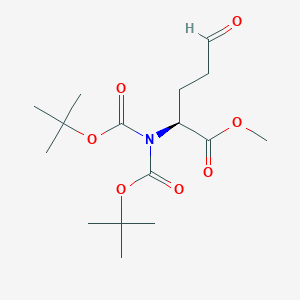 molecular formula C16H27NO7 B062902 甲基 (2S)-2-(双(叔丁氧羰基)氨基)-5-氧代戊酸酯 CAS No. 192314-71-9