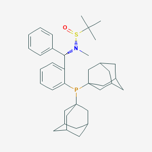 molecular formula C38H52NOPS B6290220 [S(R)]-N-[(S)-[2-(diadamantanphosphino)phenyl]phenylmethyl]-N,2-dimethyl-2-propanesulfinamide, 95% CAS No. 2413724-69-1